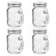 thumbnail image 1 of 4 frascos de vidrio para mermelada, tipo Mason, con tapa y asa, ideales para frutas y velas., 1 of 8