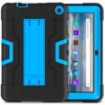 thumbnail image 2 of SaniMore Hybird Case for Fire 7" 12th Gen 2022, Rugged Heavy Duty Protective Case Hidden Kickstand Dual Angle Stand Shockproof Anti-drop for  Fire 7" 12th Gen, Black+Blue, 2 of 11