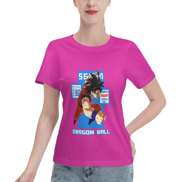 T-Shirt Basique à Manches Courtes pour Femmes Super Saiyan 04
