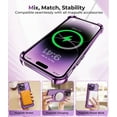 thumbnail image 5 of for iPhone 14 Pro Max Case with Integrated Lens Protection, [Foldable Stand & Ring Holder] [Compatible with Magsafe], Glossy Shockproof Bumper Stylish Women Case for iPhone 14 Pro Max, Purple, 5 of 16