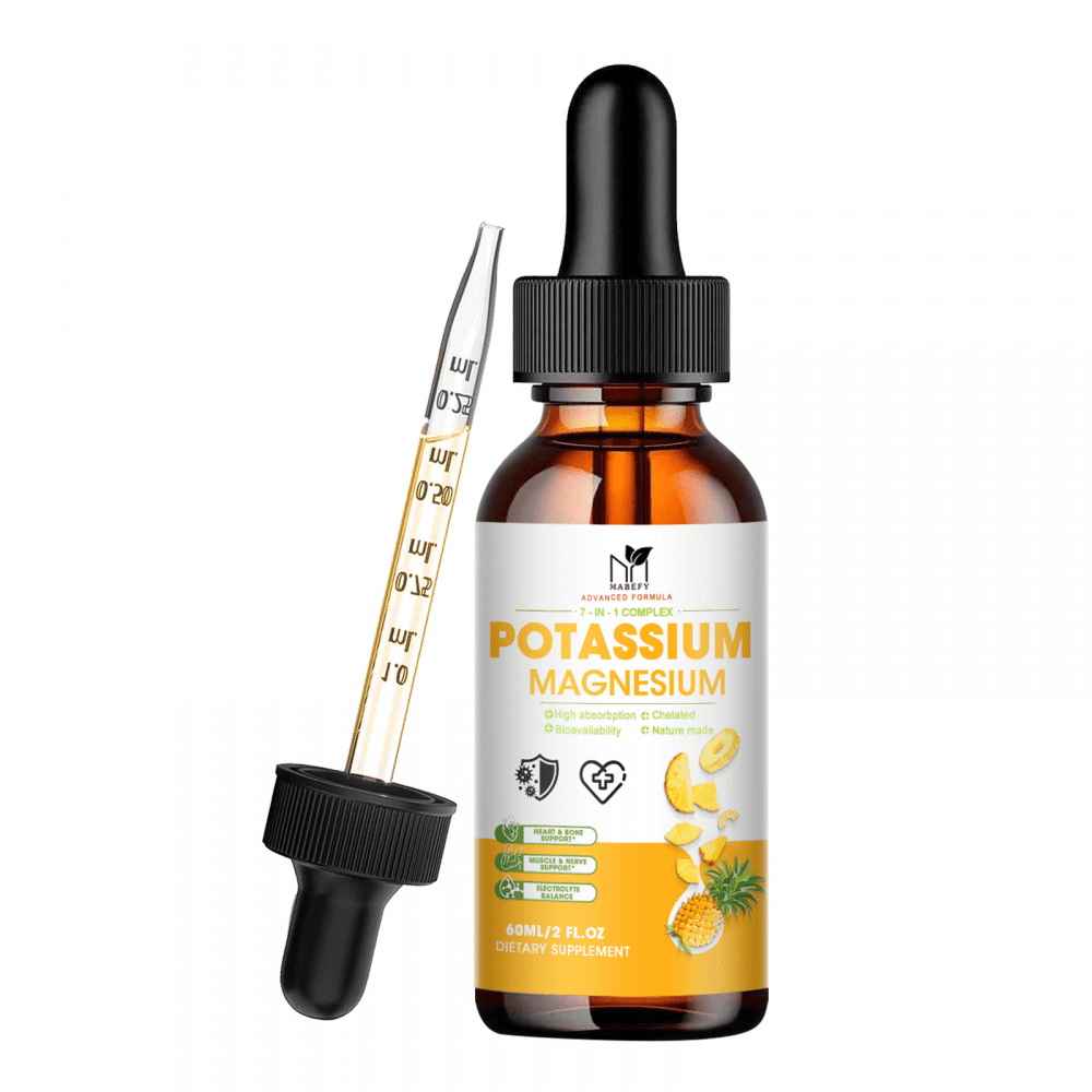 (2 Pack)Potassium Magnesium Supplement Liquid,Magnesium Liquid Drop with Magnesium Citrate,Calcium,Potassium,Vitamin D3, K2 - Magnesium Taurate Supplement for Bone,Heart,Energy,Muscle Support,4 OZ