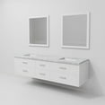 thumbnail image 6 of Tuckerton 72 in W x 22 in D White Double Bath Vanity, Carrara Marble Top and 34 in Mirrors, 6 of 10