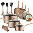thumbnail image 1 of NutriChef 14Pc Nonstick Cookware Set, Pots and Pan Set, Induction Cookware Set- w/Saucepan, Frying Pans, Cooking, Dutch Oven Pot, Lids, Utensils, Strainer, 1 of 7