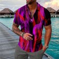 thumbnail image 2 of Lovskoo 2024 Short Sleeve Shirts for Men Zipper Lapel Collared Trendy Casual Floral Printed T-Shirt Mens Dress Shirts Multicolor XL, 2 of 3