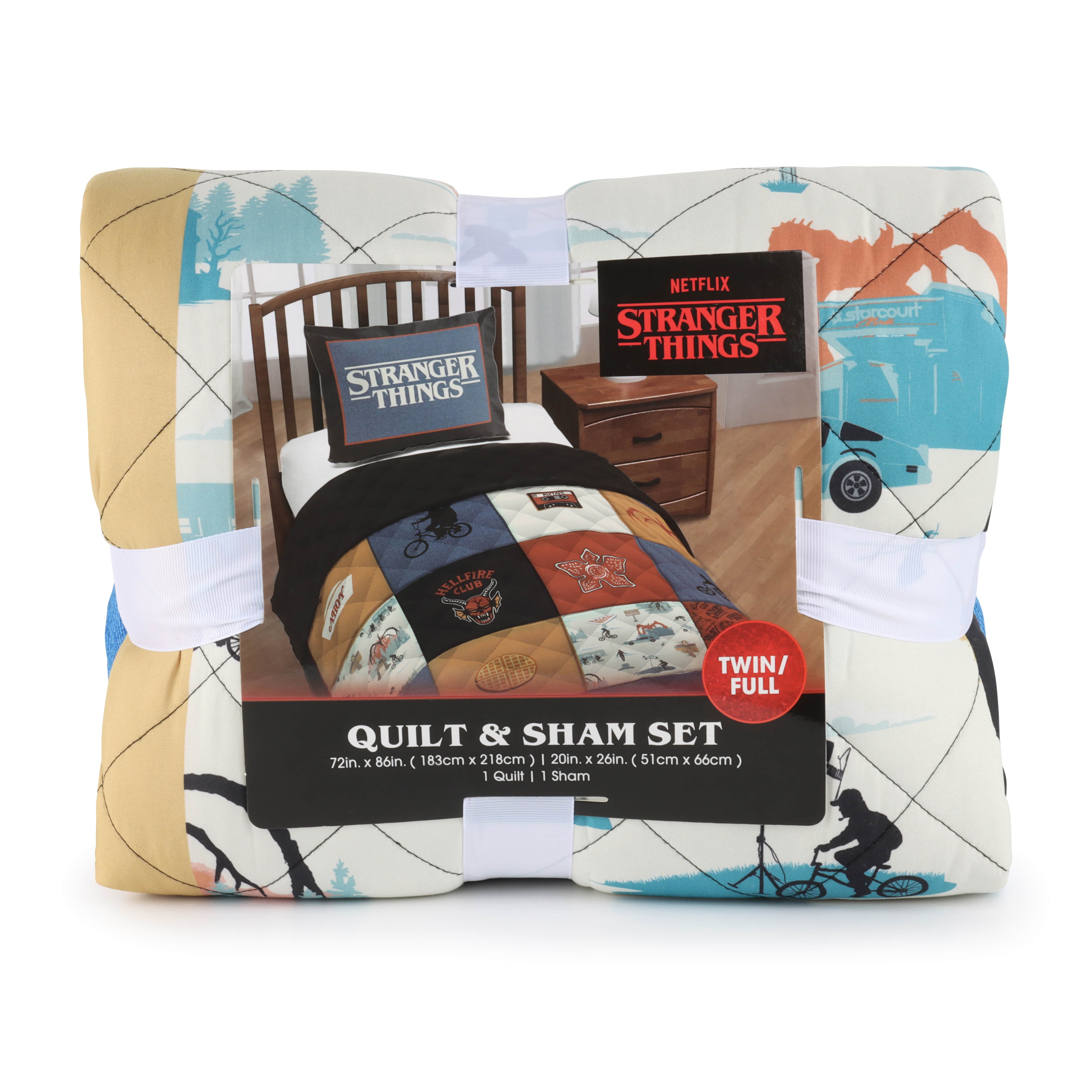 Netflix Stranger Things Nostalgia 2 piece Multicolor Quilt and