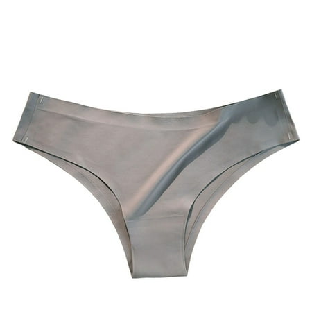 Skymirror Women Panties Seamless Mid Waist Ice Silk Good Breathability Solid Color Slim Fit Thin Quick Dry Casual Sport Underpants Lady Briefs