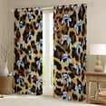 thumbnail image 2 of jejeloiu Kawaii Bow Tie Blackout Curtains Set of 2 (52x84 Each),Retro Leopard Cheetah Hide Window Curtains,Blue Brown Curtains and Drapes For Adults,Microfiber Bedroom Decor, 2 of 6