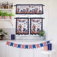 thumbnail image 6 of Independence Day Kitchen Curtains Valances 3 Piece Set, Retro Red Blue USA Flag Floral Star Wood Grain Rod Pocket Tier Curtain and Valance Drapes for Small Window 24 Inch Length for Bedroom Cafe, 6 of 9