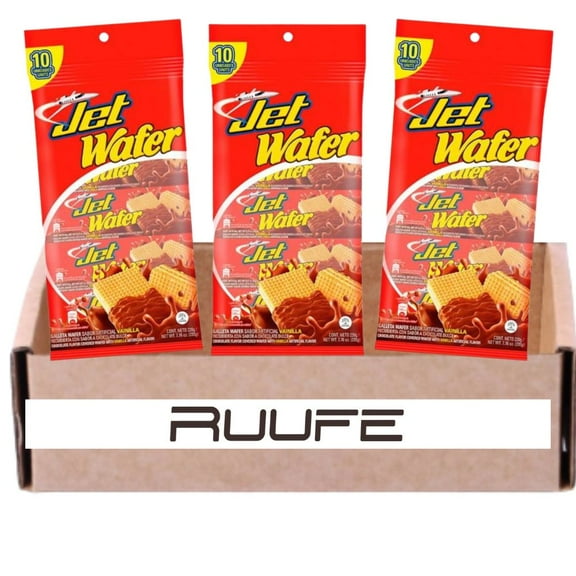 Wafer Jet (Pck of 3 - 10 count per pck) Wafer cracker covered in delicious chocolate Colombian snack colombia food mekato colombiano dulce colombiano