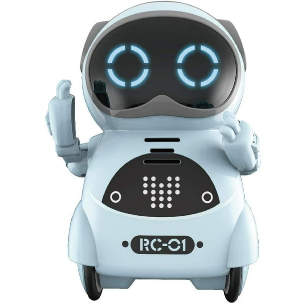 Educational Mini Pocket Robot For Kids Interactive Dialogue Conversation Voice Control Chat Record Singing Dancing Blue Walmart Com Walmart Com