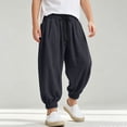 thumbnail image 2 of CONZONE Toddler Boys Workout Pants Elastic Waist Baggy Joggers for Child Drawstring Wide Leg Fall Casual Trousers with Pockets Size 2-3 Years, 2 of 6