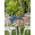 thumbnail image 2 of Outdoor Tablecloth with Umbrella Hole and Zipper, Brown Christmas Round Table Cloth 54 Inch Waterproof Tablecloth, Xmas Tree Deer Poinsettia Bird Winter Snow Picnic Table Cover for Patio Camping, 2 of 7