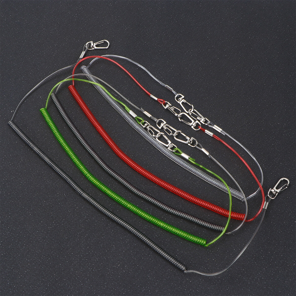 10pcs Fishing Lanyard Retractable Elastic Ropes Key Rings Anti-lost Spring  Fishing Accessory For Outdoor Fishing (random Color)