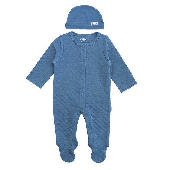 Graco 2pc Quilted Footie and Hat, Navy