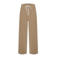 thumbnail image 4 of Domzle Men's Lightweight Pajama Pants Soft Lounge Sleep Joggers Adjustable Drawstring & Pockets All-Season Sleepwear Khaki 3XL, 4 of 5
