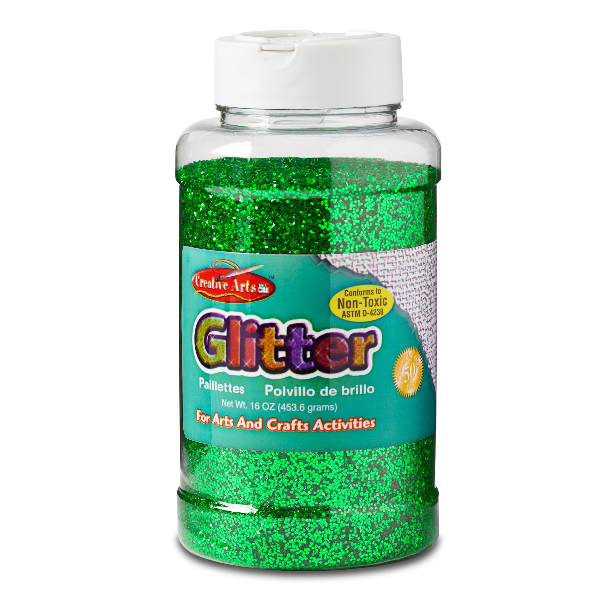 Charles Leonard Green Glitter Bottle 16 oz, Set of 3