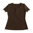 thumbnail image 5 of Tittly T Shirts for Women Going Out Tops New Women's Square Collar Up T Shirt Tshirts Shirts Basic Tees Coffee S, 5 of 6