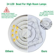 Flush Mount LED مصباح السقف ، 24W 2400lm مقاوم للماء IP65 مصباح السقف سطح التركيب إضاءة مستديرة للحمام ، مطبخ غرفة نوم ، أسود