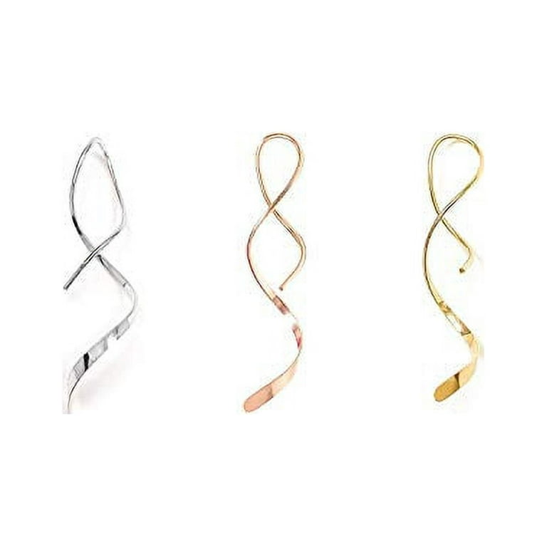 Simple Curved Wire Threader Earrings Rhodium on Sterling Silver Simple Curved Wire Threader Earrings Rhodium on Sterling Silver