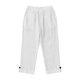thumbnail image 3 of Solid Pants Wide Wide Leg Knee Shorts for Girls Elastic Waist Loose Comfy Summer Beach Capri Pants with Pockets, 3 of 4