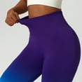 thumbnail image 3 of Sarapandan Women Seamless Elastic Leggings High Waist Sports Tight Trousers for Fitness Running Gym Purple Blue L, 3 of 6