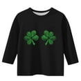 thumbnail image 3 of vdgthytj Kids St Patrick's Day 3/4 Sleeve T-Shirt Boys Girls Shamrock Crewneck Holiday Graphic Blouse Top, 3 of 4