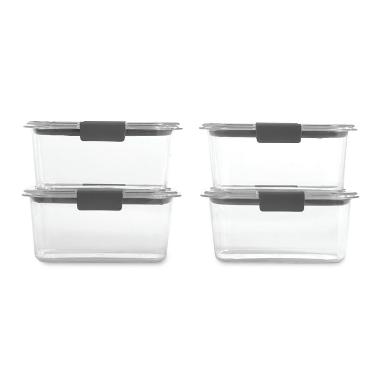 Rubbermaid Brilliance Food Storage Containers, 4.7 Cup, 4 Pack, Leak-Proof,  BPA Free, Clear Tritan Plastic
