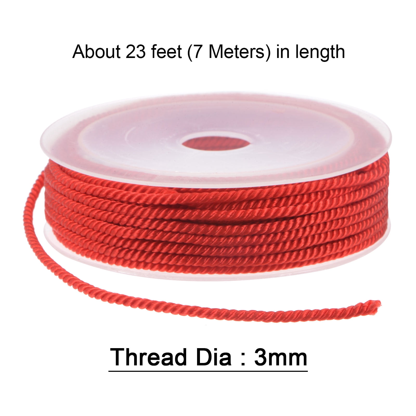 Unique Bargains Twisted Nylon Twine Thread Braided Nylon String Red 3mm