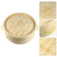 thumbnail image 2 of 2pcs Handmade Bamboo Steamer Kitchen Food Steamer with Lid Cooking Tool (25.5CM), 2 of 8