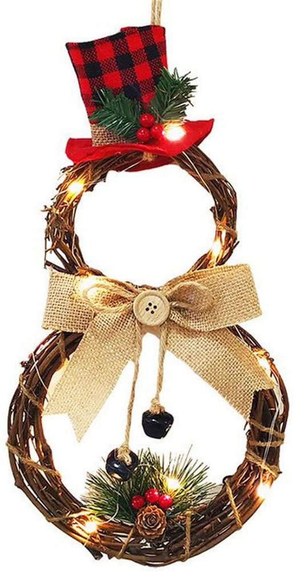 Couronne De Noël Artificielle 13 Cm - Baies Rouges, Ruban - Décoration Porte, Cheminée, Sapin - Ambiance Festive