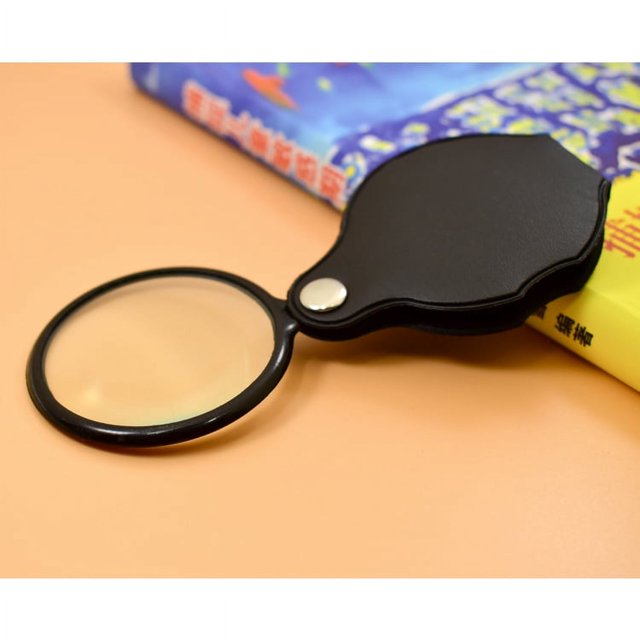Lupa de bolsillo pequeña de 10x Mini lupa plegable premium con funda protectora giratoria, aplicable a lectura, ciencia, joyería,