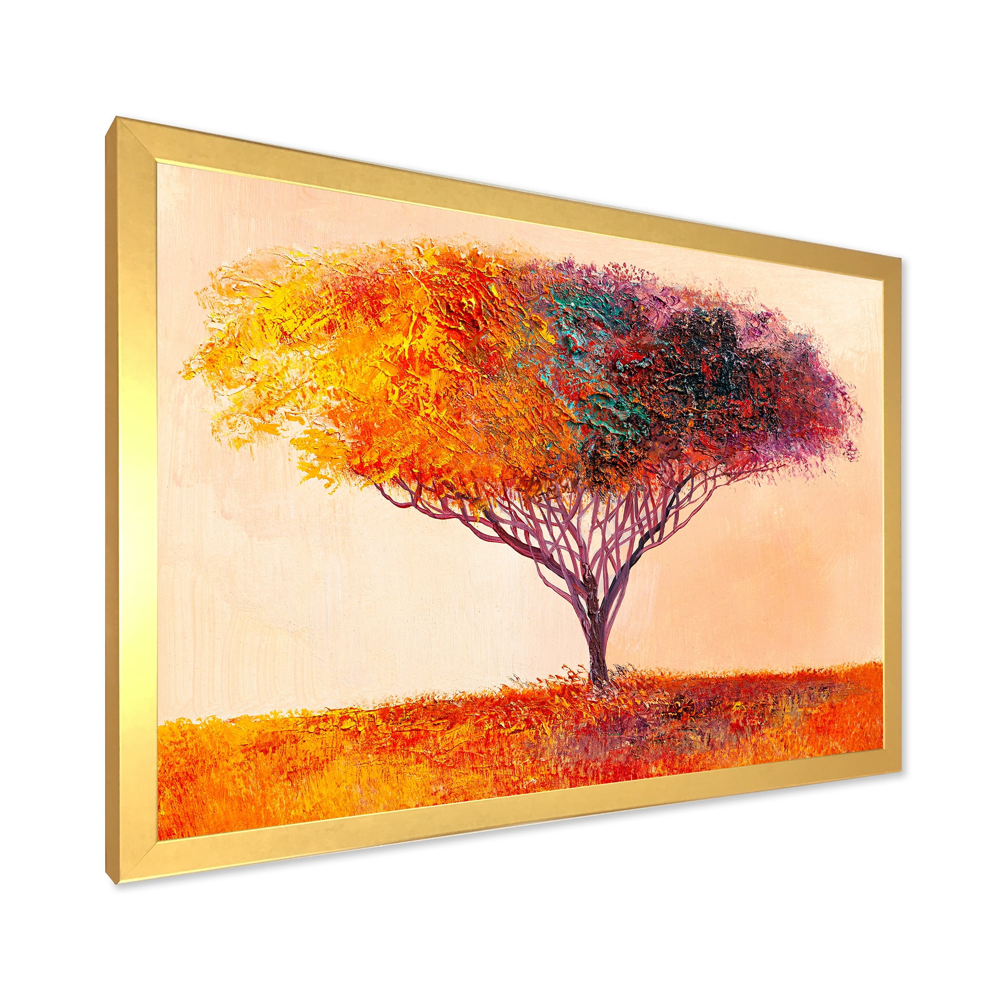 Designart 'Impressionist Landscape Colorful Abstract Tree' Modern Framed Art Print
