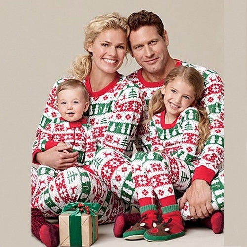 HOT!Family Matching Christmas Pajamas Set Women Baby Kids Winter Sleepwear  Nightwear