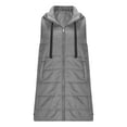 thumbnail image 5 of Puffer Vest Women Winter Warm Long Quilted Sleeveless Jackets with Pockets Lightweight Zip Up Puffy Coat Outerwear Gray 2XL, 5 of 7