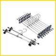 thumbnail image 3 of 20 Packs Extra Wide Pants Hangers with Clips, 15.75 Inch Heavy Duty Chrome Skirt Hangers for Large Slacks, Pants, Skirts, Trousers, 3 of 8