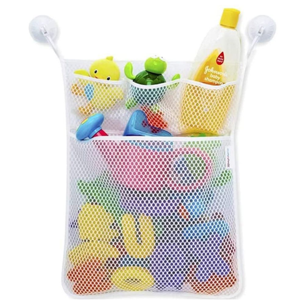 Kids Bathroom Bath Toy Organizer Bag Net Tub Mesh Tidy Storage Wall Suction Cup 