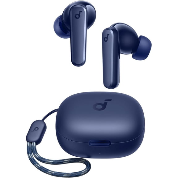 soundcore P25i Bluetooth True Wireless Earbuds, Big Bass, 30H Playtime, IPX5, with Charging Case, Navy Blue