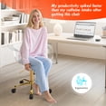 thumbnail image 6 of Clear Desk Chair, Adjustable Acrylic Home Office Chair with Wheels, Swivel Vanity Rolling Chair Swivel Task Chair for Office, Home, Make Up, Small Space, Bed Room(Gold), 6 of 7