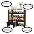 thumbnail image 3 of Shoe Rack Shoe Organizer Shlef w Footstool espresso Finish solid wood storage shoe rack Natural Wood Tone, 3 of 8