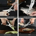 thumbnail image 4 of facefd Ciseaux de Cuisine Poulet Canard Poisson Cuire Gadget Portable Courbe Poignée Extérieur Multifonctions Volaille Barbecue Cisailles, 4 of 6
