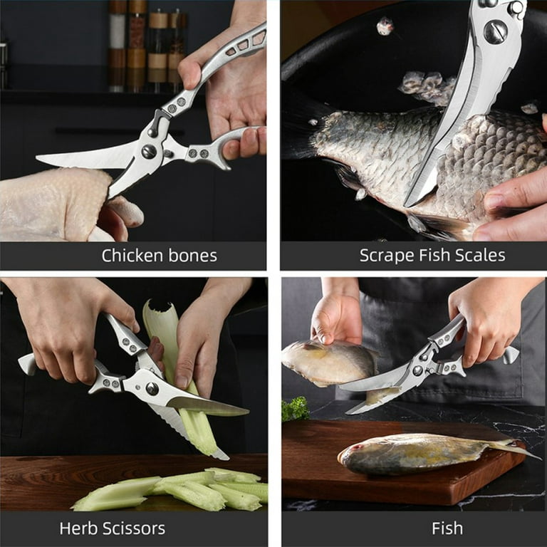 NEW Stainless Steel Poultry Kitchen Chicken Bone Scissor Fish Cutter Cook  Tool Shear Cut Duck Fish Meat Kitchen Gadgets