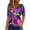 Multicolor, variant on Women's Casual V-Neck Short Sleeve T-Shirt with Heart Print and Decorative Buttons, Valentine's Day Fashion Tee for Daily Wear,Black,3XL