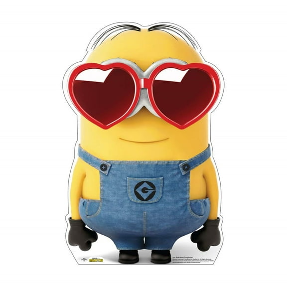 Cardboard People Bob Heart Sunglasses Life Size Cardboard Cutout Standup - Minions