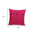 thumbnail image 2 of HomeRoots 515381 20 x 20 in. Linen Blend Zippered Pillow with Buttons, Fuchsia, 2 of 5
