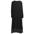 thumbnail image 3 of Nueva moda mujer Casual vestido suelto sólido manga larga Boho largo Maxi vestido Eccomum Negro/XXXXXL, 3 of 7