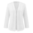 thumbnail image 3 of BYHONG Veste Cardigan à Manches Longues Mode Décontractée pour Femmes Blanc G, 3 of 4
