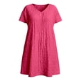 thumbnail image 4 of Puliio Mini Dresses for Women Summer Short Sleeve V Neck Textured Loose Casual Daily Wear Dress, 4 of 5