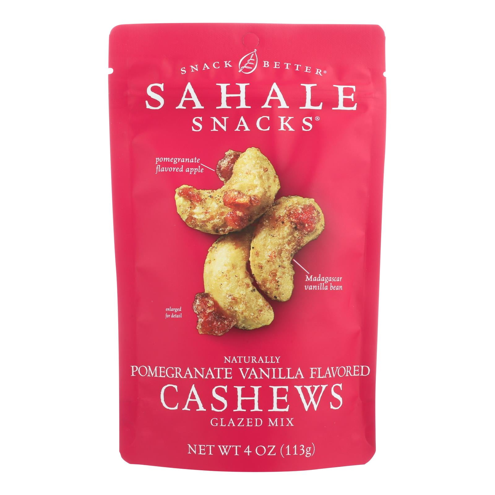 (6 Pack) Sahale Snacks Gluten-Free Cashews Glazed Nuts Pomegranate and Vanilla, 4 Oz