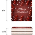 thumbnail image 3 of RYLABLUE Merry Christmas Set of 4 Coaster for Drinks, Absorbent Ceramic Stone Coasters Cup Mat with Cork Base for Home Kitchen Room Coffee Table Bar Decor, 3 of 4