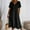 Black, variant on Womens Fashion Button Up Shirt Dress Dress Summer Long Dresses with Pockets Knee Length Dresses